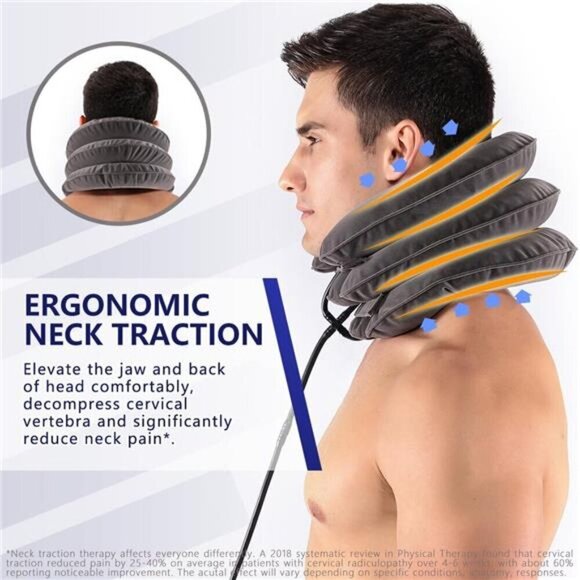 Inflatable Cervical Neck Traction Device Pain Relief Adjustable Support Brace - Picture 2 of 7